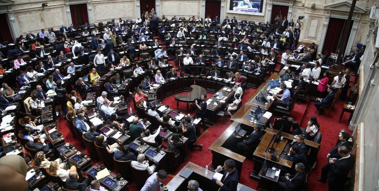 Segundo día de tratamiento de la Ley Ómnibus en la Cámara de Diputados. Crédito: NA