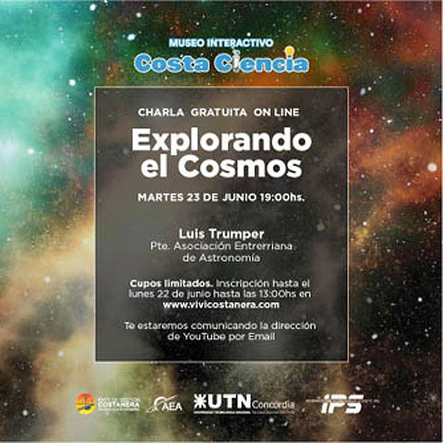 MUSEO COSTA CIENCIA presenta Charla ON LINE gratuita sobre  �SExplorando el Cosmos⬝