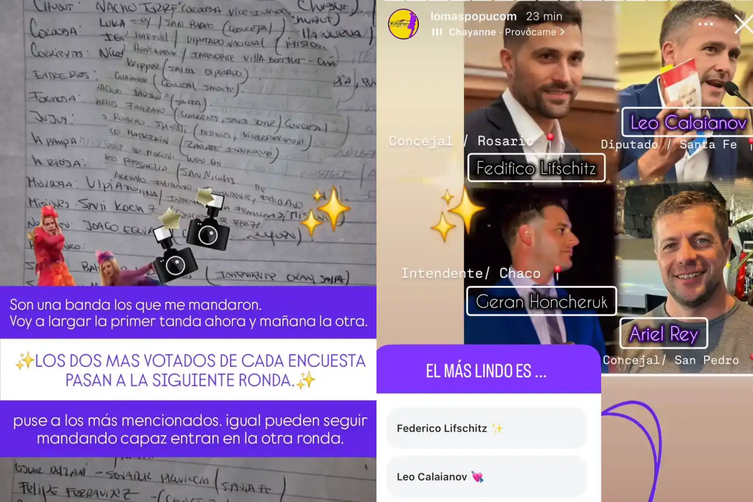 Para votar hay que ir  las historias de Instagram de LoMásPopu.