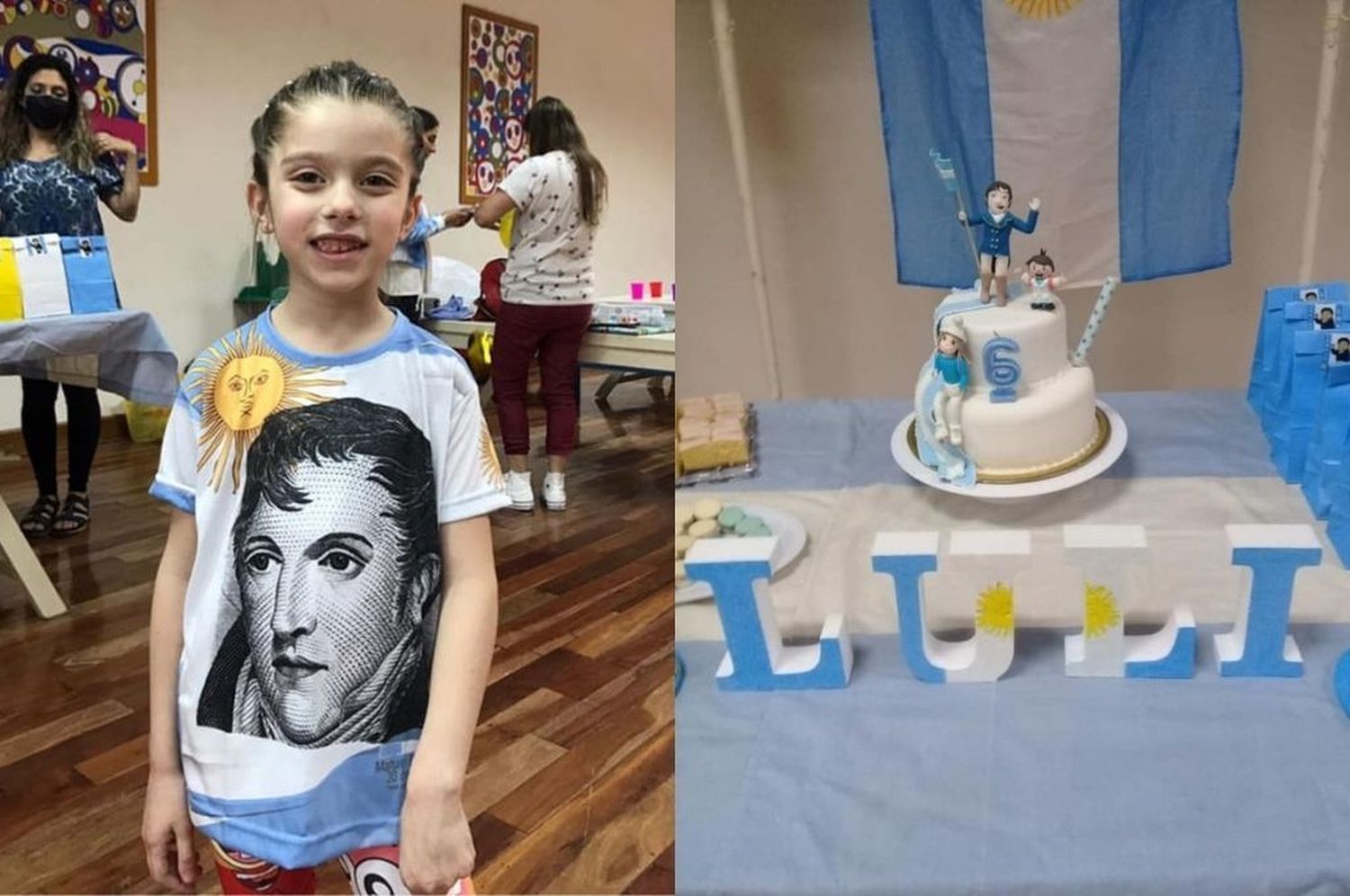 Nena “patriota” en Casilda: hizo su “cumple” de San Martín y Belgrano y sus amigos quieren imitarla