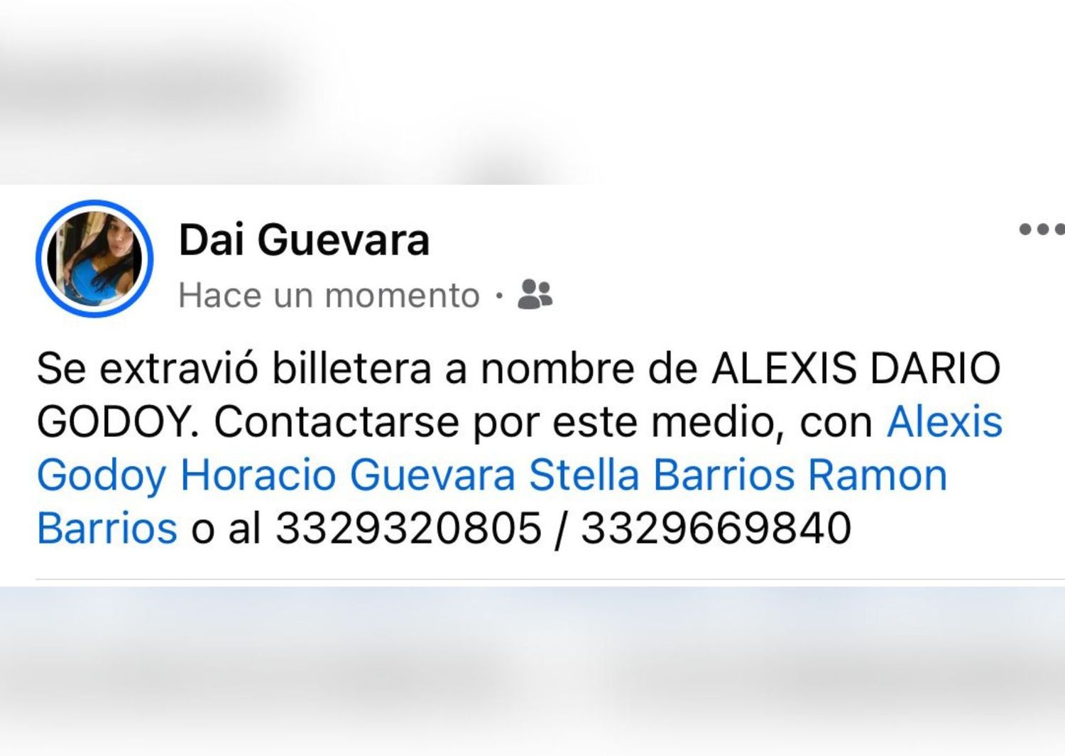 Alexis busca su billetera