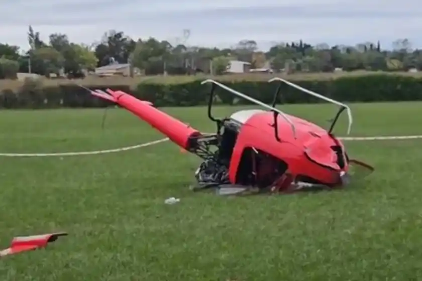 Tensión en Pueblo Esther: se estrelló un helicóptero y hay dos heridos