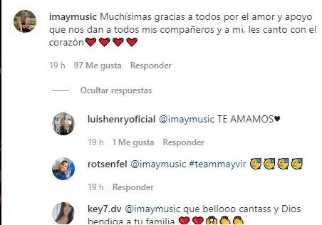 Mayvir recibió muchas muestras de apoyo durante su participación en la competencia en Chile. Foto Instagram