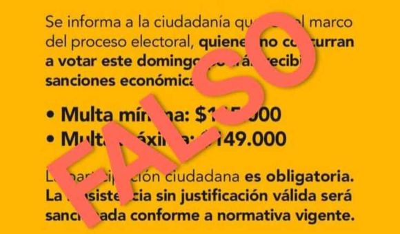 El municipio desmiente una publicación falsa sobre multas por no votar