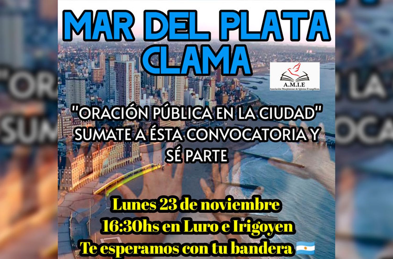 Evangélicos convocan a "Mar del Plata Clama" frente al Municipio