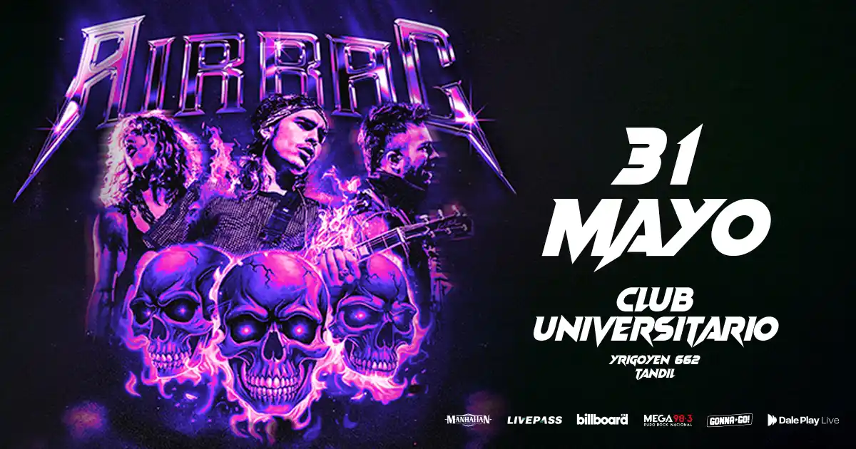 Airbag estará el 31 de mayo en Tandil.
