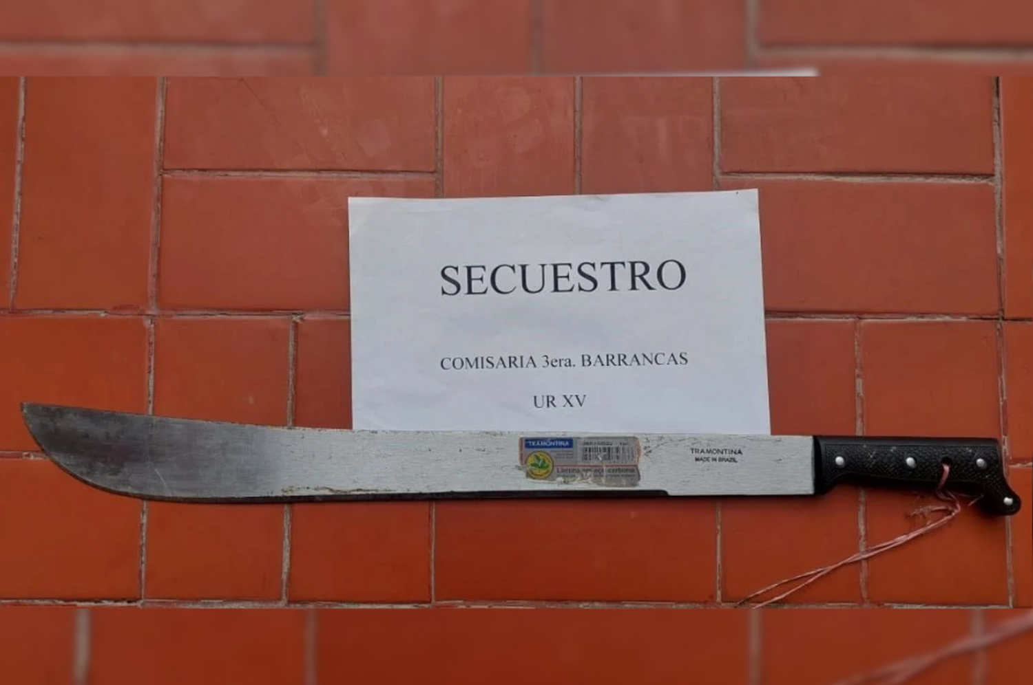 El machete de 65 centímetros de largo.