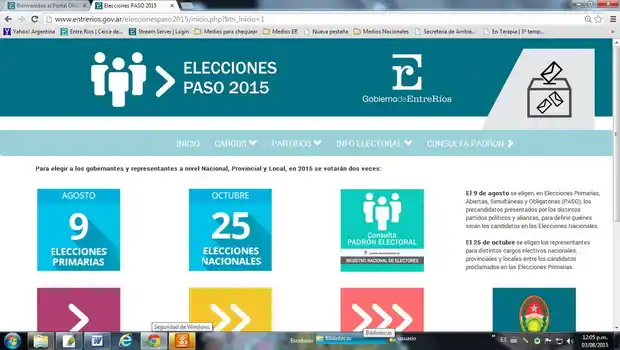 La información de los comicios está en la web del gobierno provincial