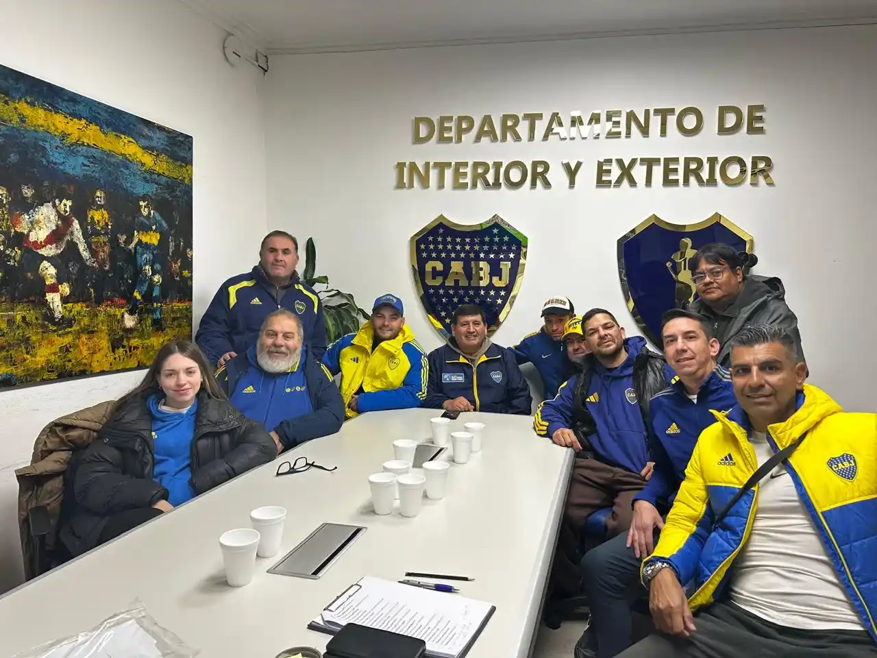 La nueva conducción de la Peña de Boca, en el departamento de interior y exterior del Xeneize.