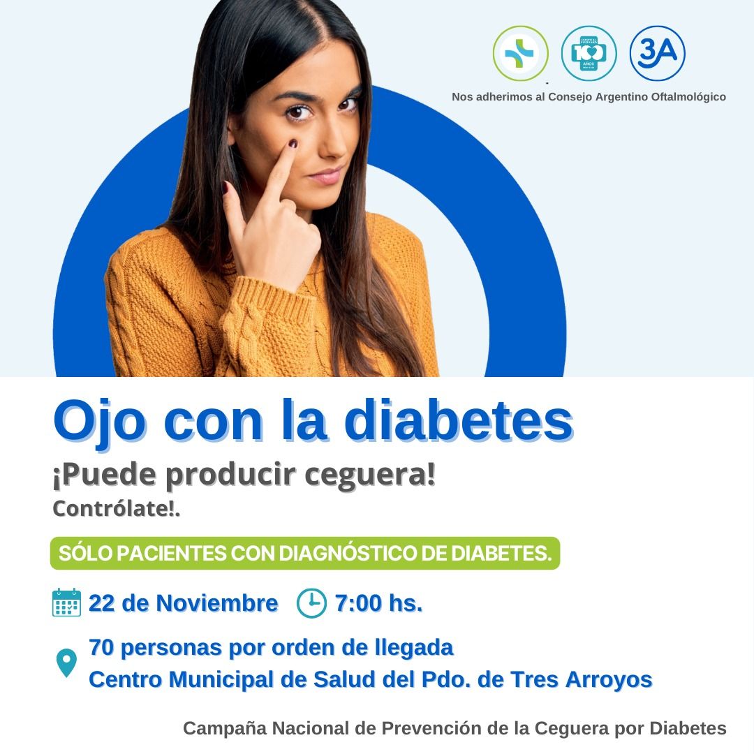 “Ojo con la diabetes”, campaña oftalmológica para prevención de la ceguera en pacientes con diabetes