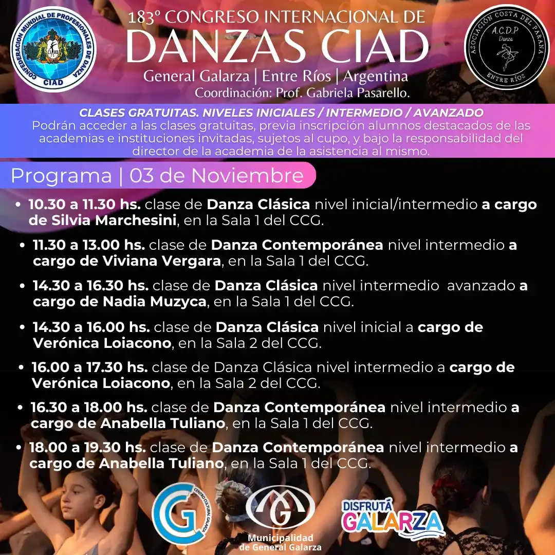 General Galarza: Se realizará el 183º Congreso Internacional de Danzas