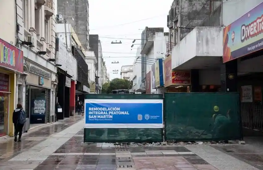 Comenzaron los trabajos de obra sobre la peatonal San Martín: los detalles