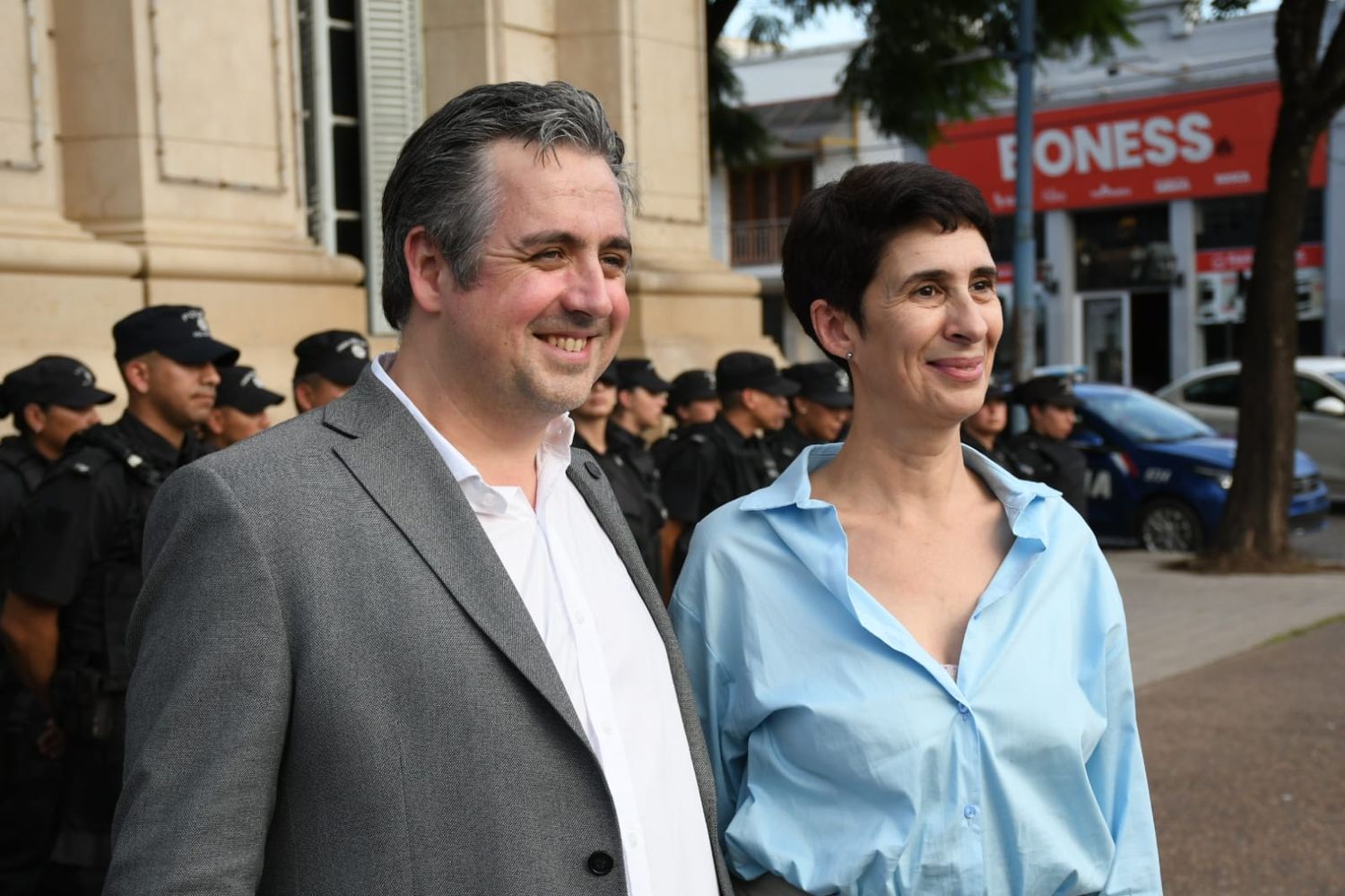 Ministro de Justicia y Seguridad Pablo Cococcioni y Andrea Ochat
