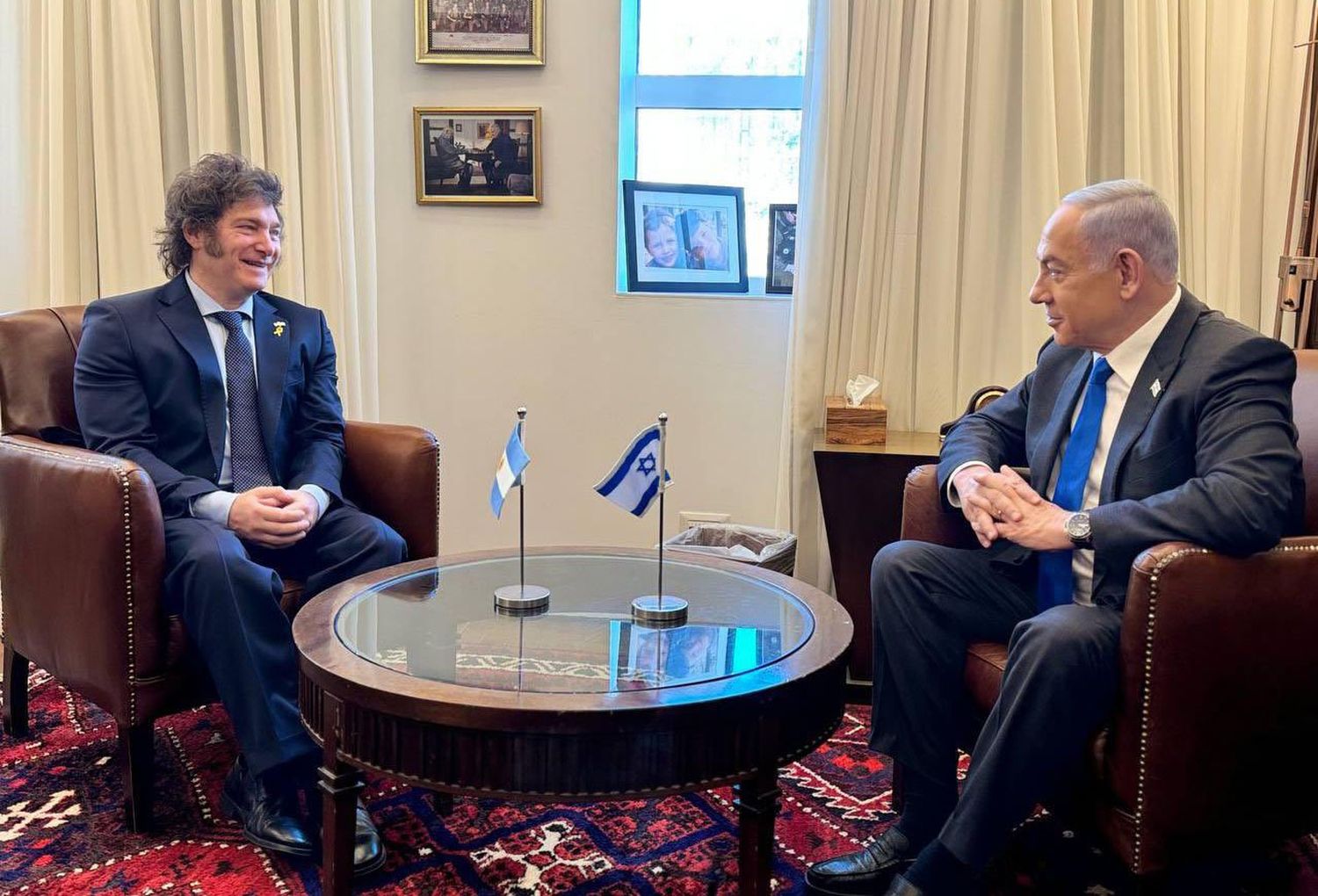 Javier Milei fie recibido por Netanyahu.