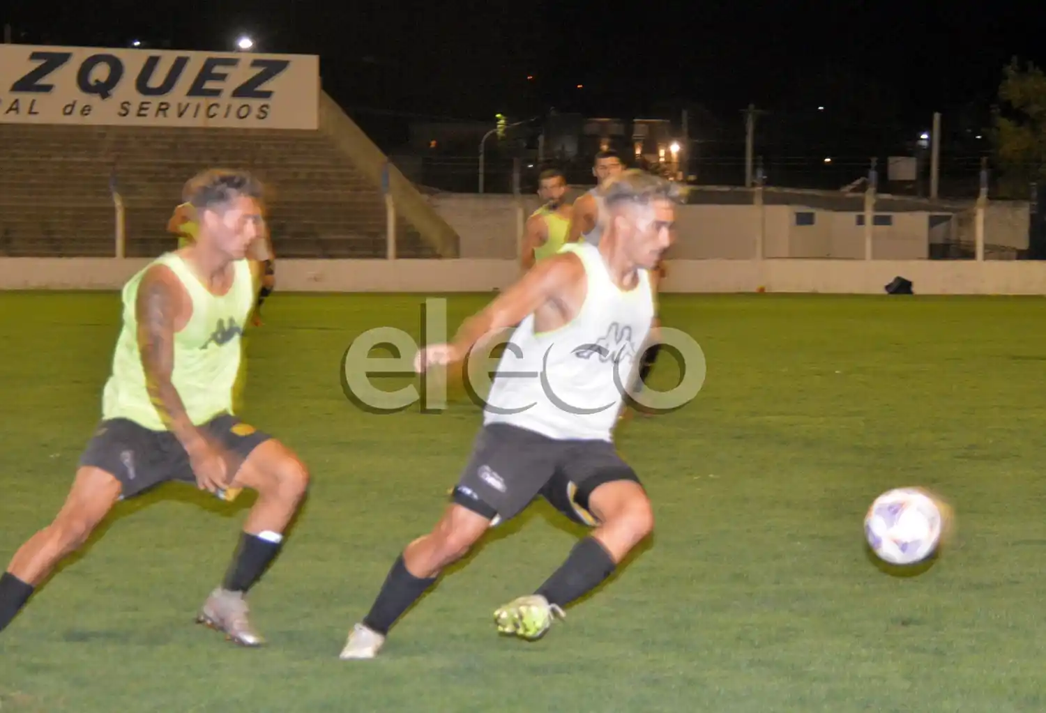 Sansoni y Beltrán, en la práctica de ayer.