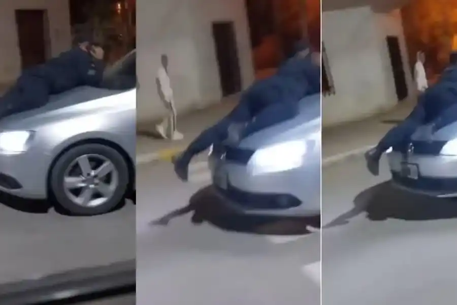 Impactante video | Un conductor alcoholizado arrastró 20 cuadras a un policía en el capot del auto