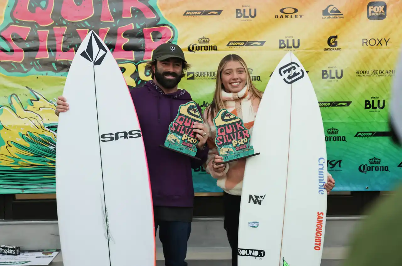 Katya Wirsch y Tomás López Moreno - Ganadores Quiksilver Pro 2025