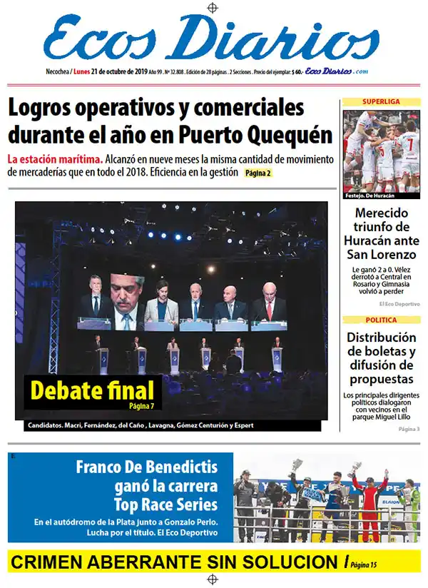 Tapa del 21 de octubre de 2019