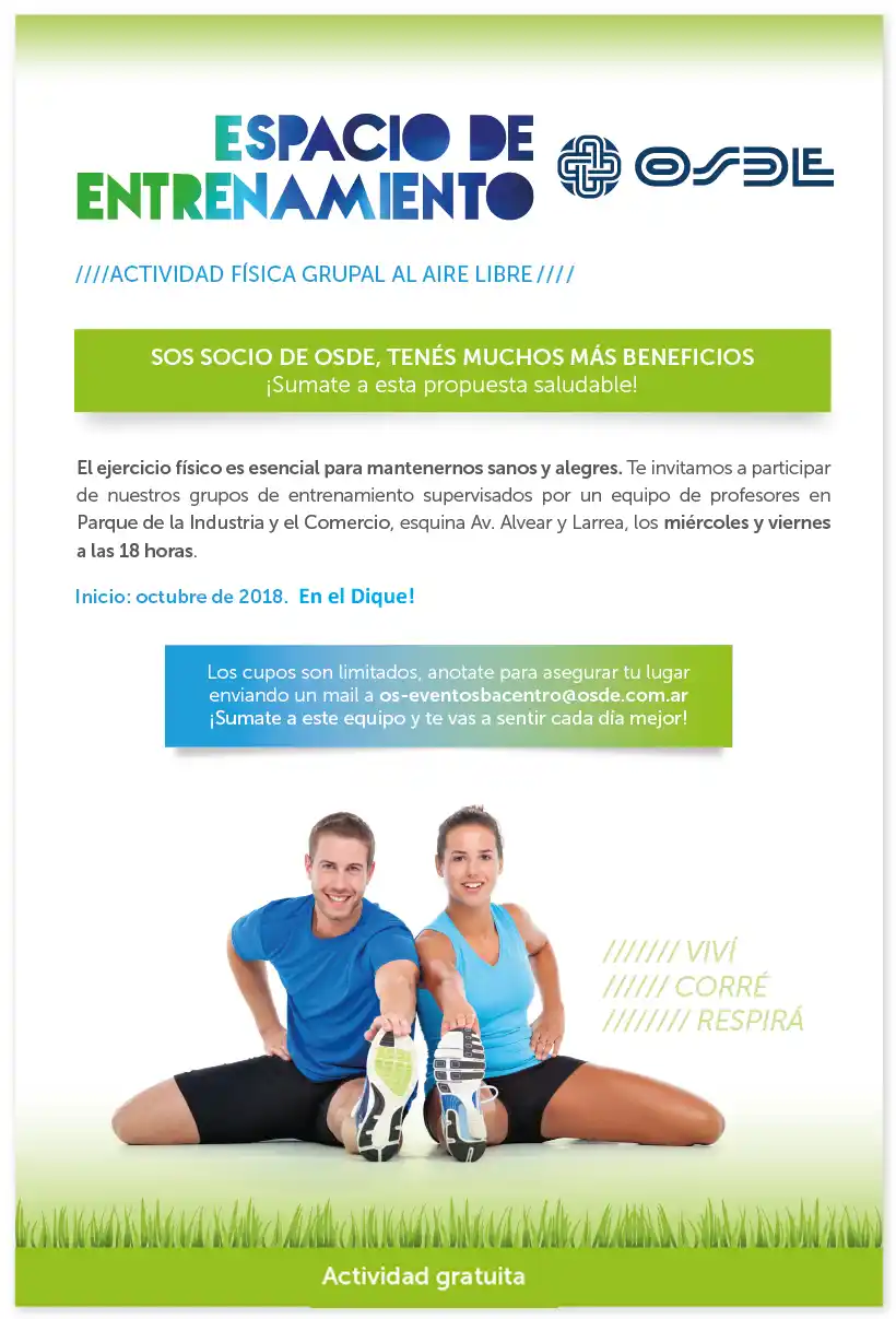 OSDE invita a toda la comunidad a realizar actividad física grupal al aire libre