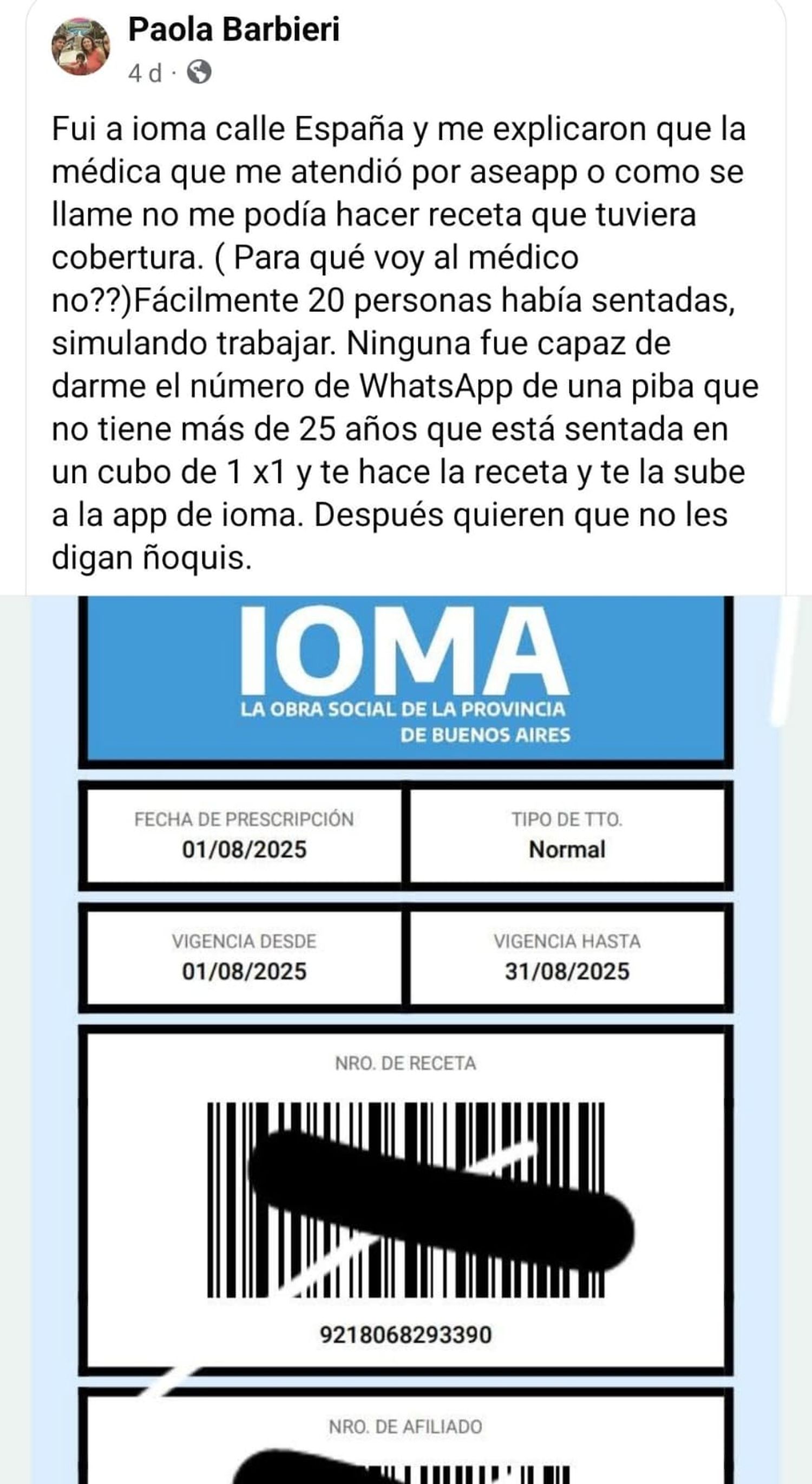 Reclamo ioma