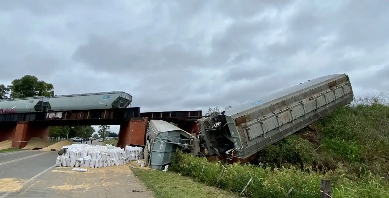 Un tren descarriló y cayó del puente ferroviario en el acceso oeste a Rosario