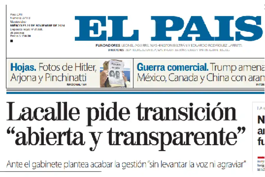 El pedido del presidente Lacalle en los titulares de la prensa uruguaya