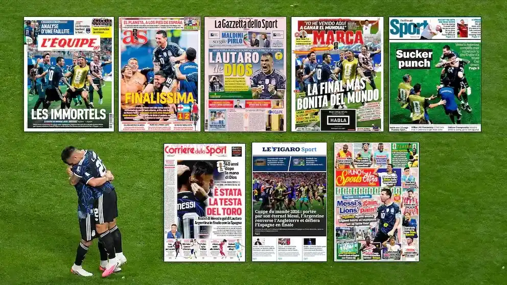 La prensa mundial destacó la remontada de Argentina ante Inglaterra: "Lautaro de Dios"