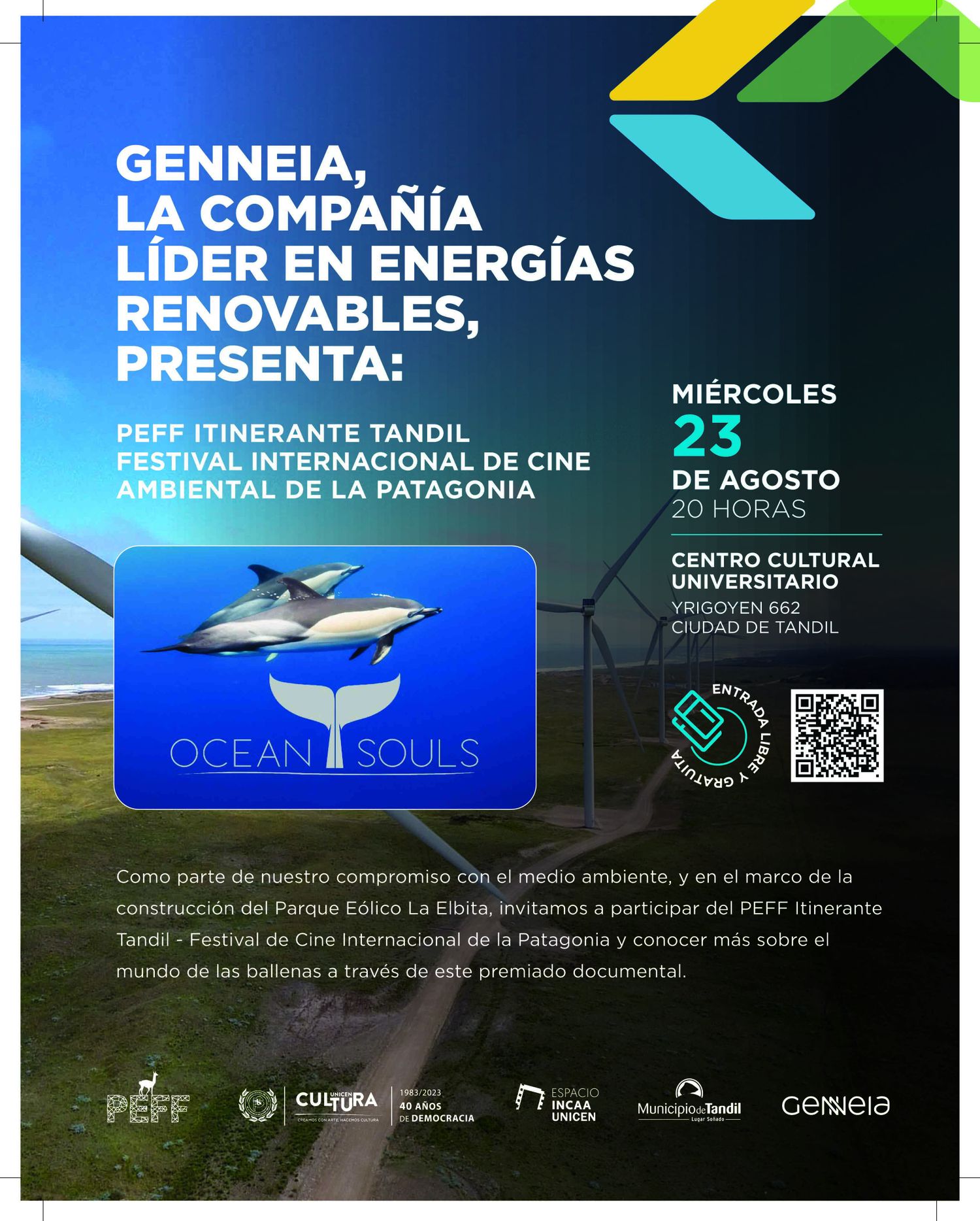 Genneia invitó a la comunidad de Tandil a ser parte del Festival Internacional de Cine Ambiental de la Patagonia