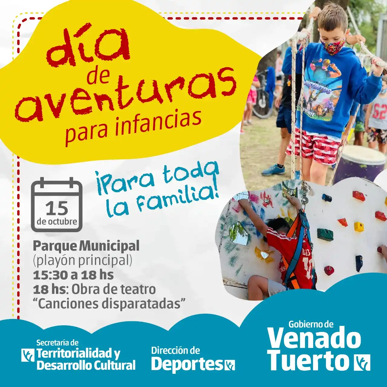 Nuevo “Día de Aventuras para Infancias” en el Parque Municipal 