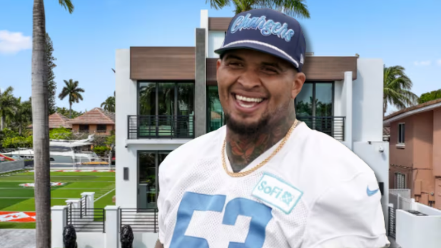 Mike Pouncey puso su mansión a la venta con grandes espacios luminosos y una cancha de futbol americano