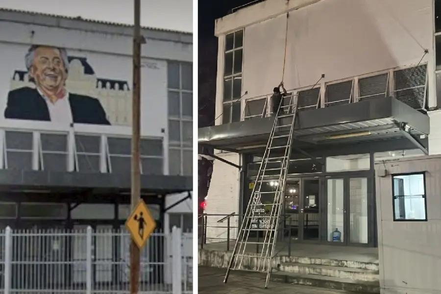 Quitan los murales de Néstor Kirchner de los edificios públicos