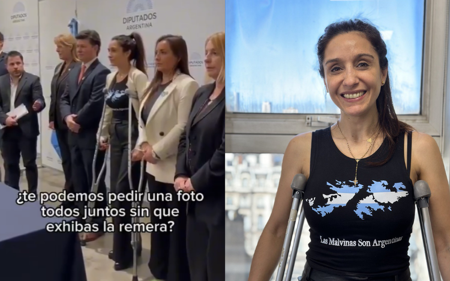 Congreso: Diputada bonaerense se puso una remera de Malvinas y la embajadora británica no se quiso sacar la foto