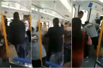 Batalla campal en pleno viaje: dos vendedores ambulantes, a las piñas en un tren