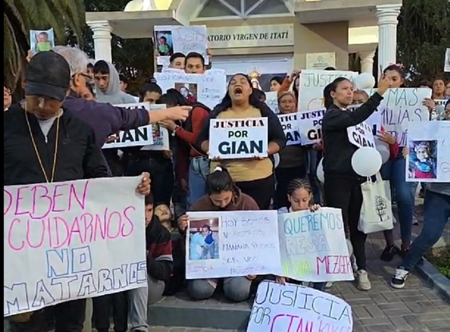 Marcha por justicia para Gian Lucas Vera en la tarde del domingo.