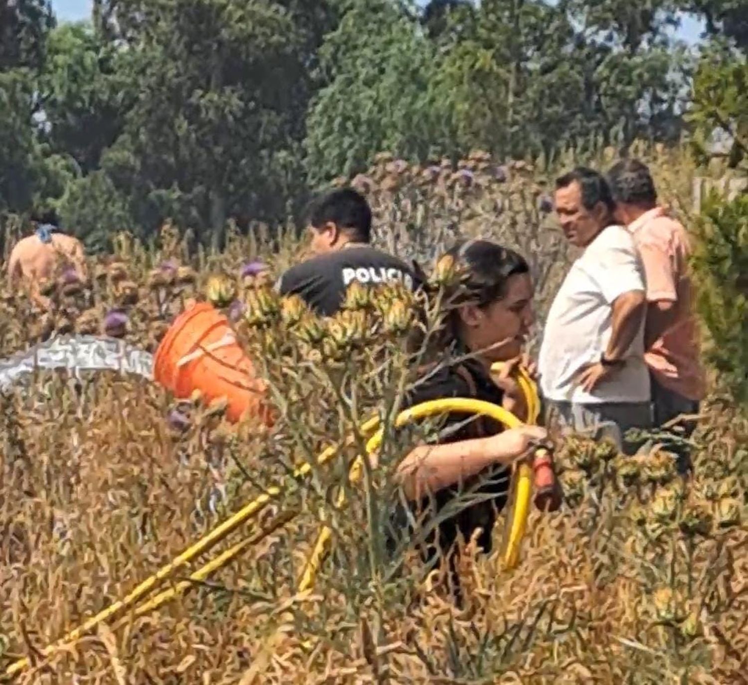 En pleno trabajo el personal de Bomberos