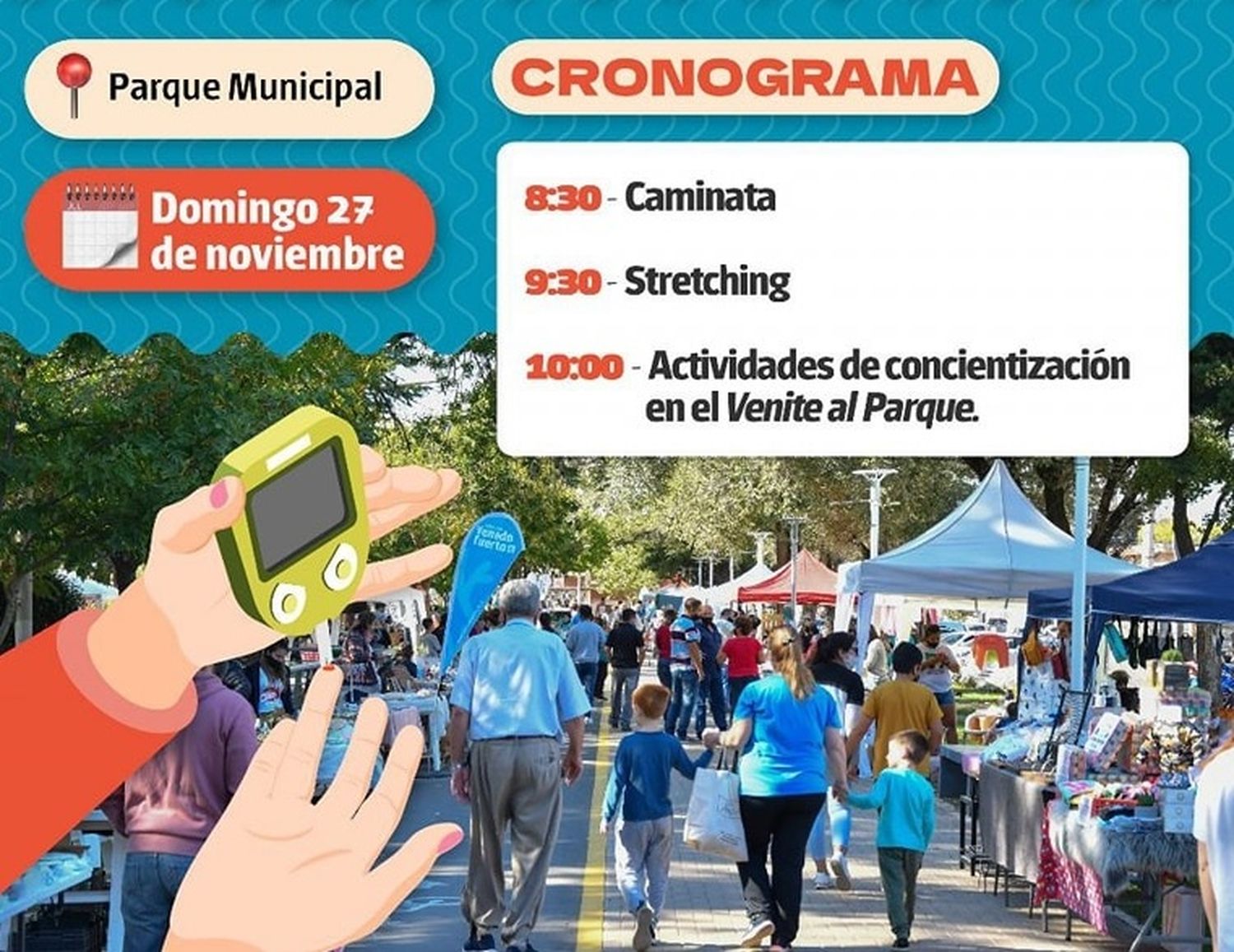 Jornada en el Parque Municipal en el mes de concientización sobre la diabetes