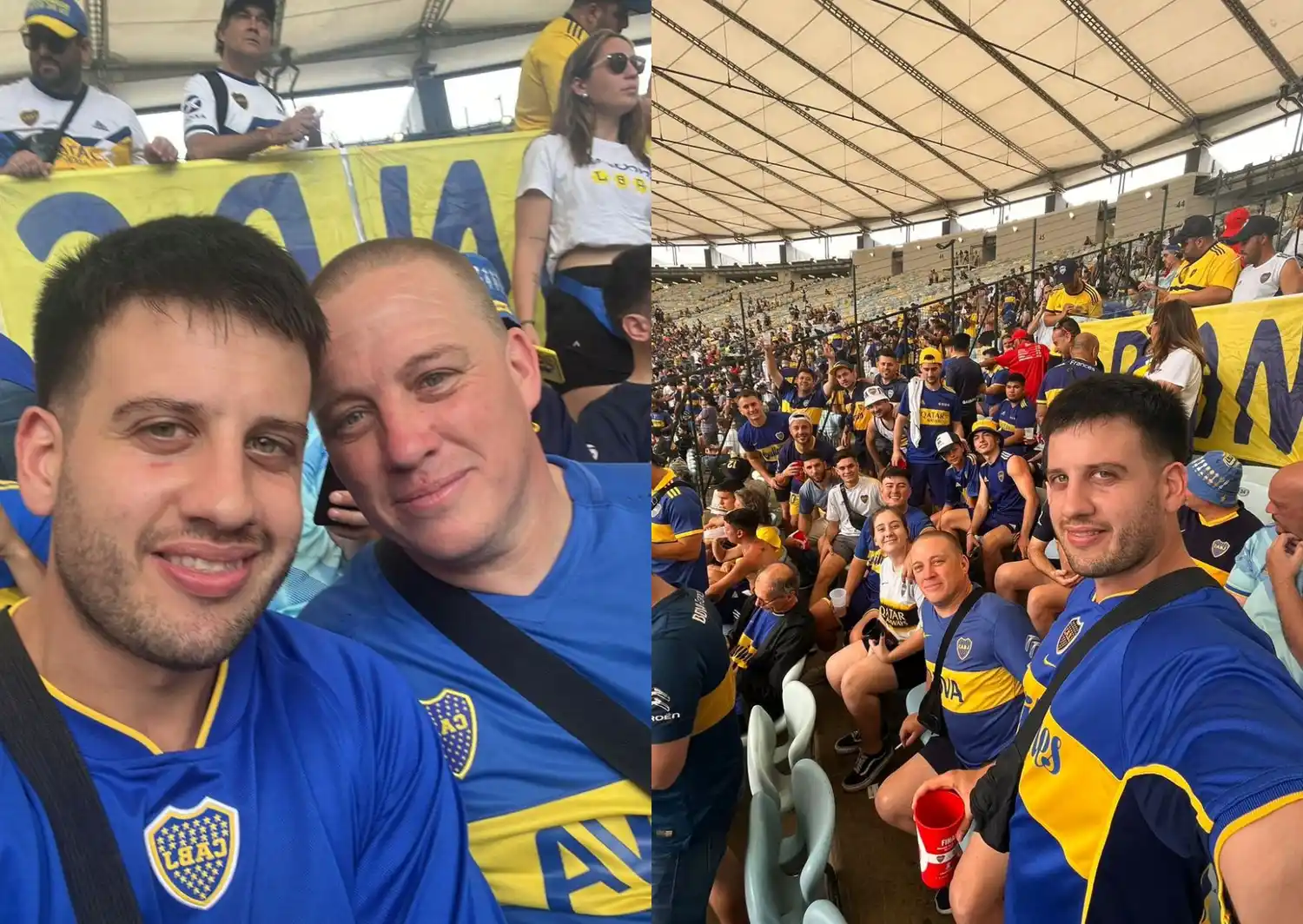 Ignacio y Pablo desde el Maracaná en la previa del partido