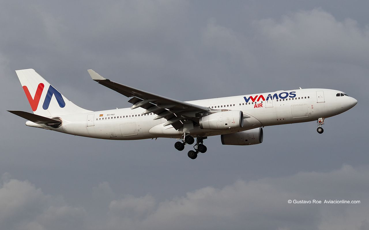 Uno de los Airbus A330 de Wamos opera vuelos de Latam entre Santiago y Ciudad de México bajo modalidad wet lease.