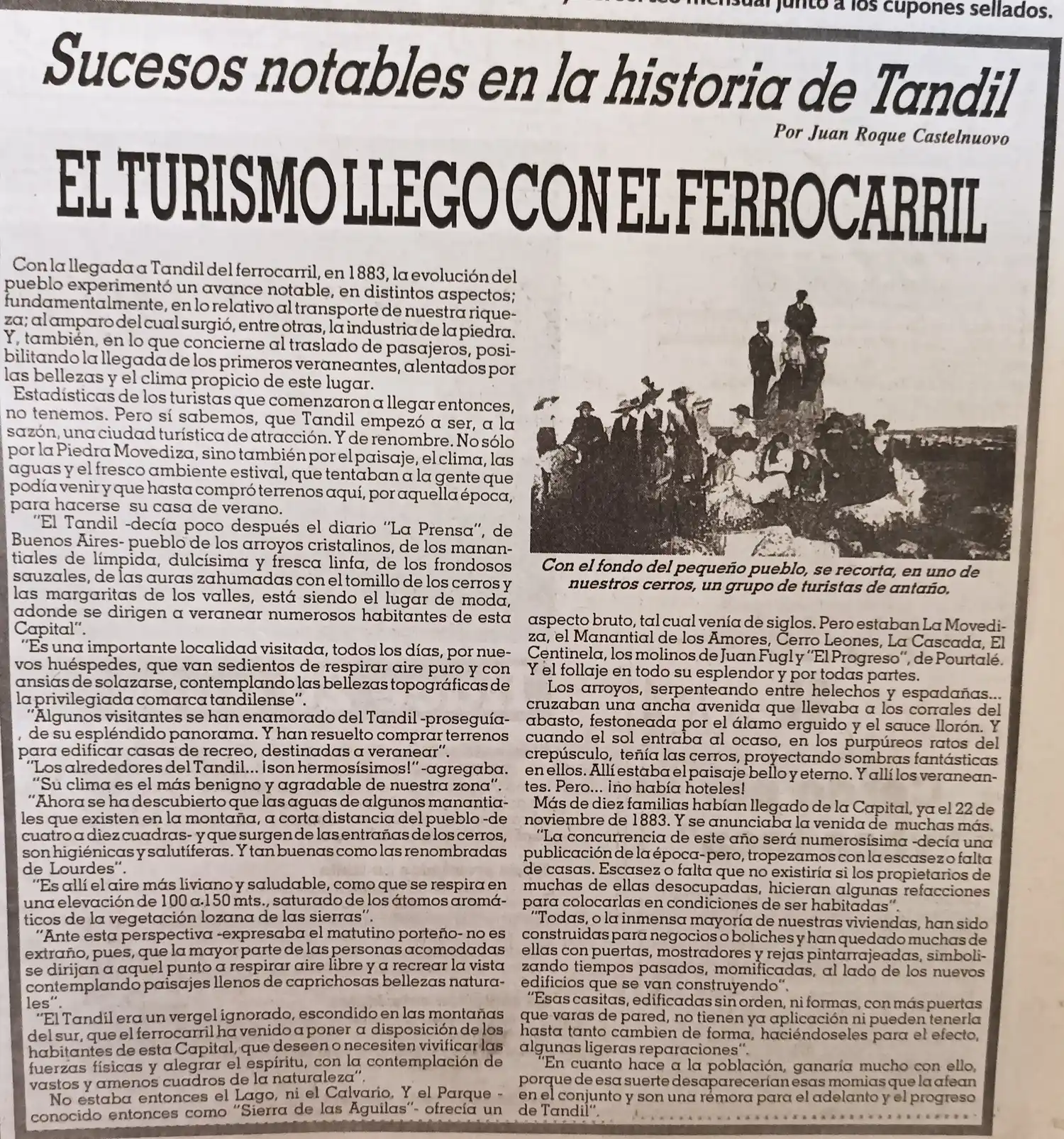 El turismo llegó con el ferrocarril