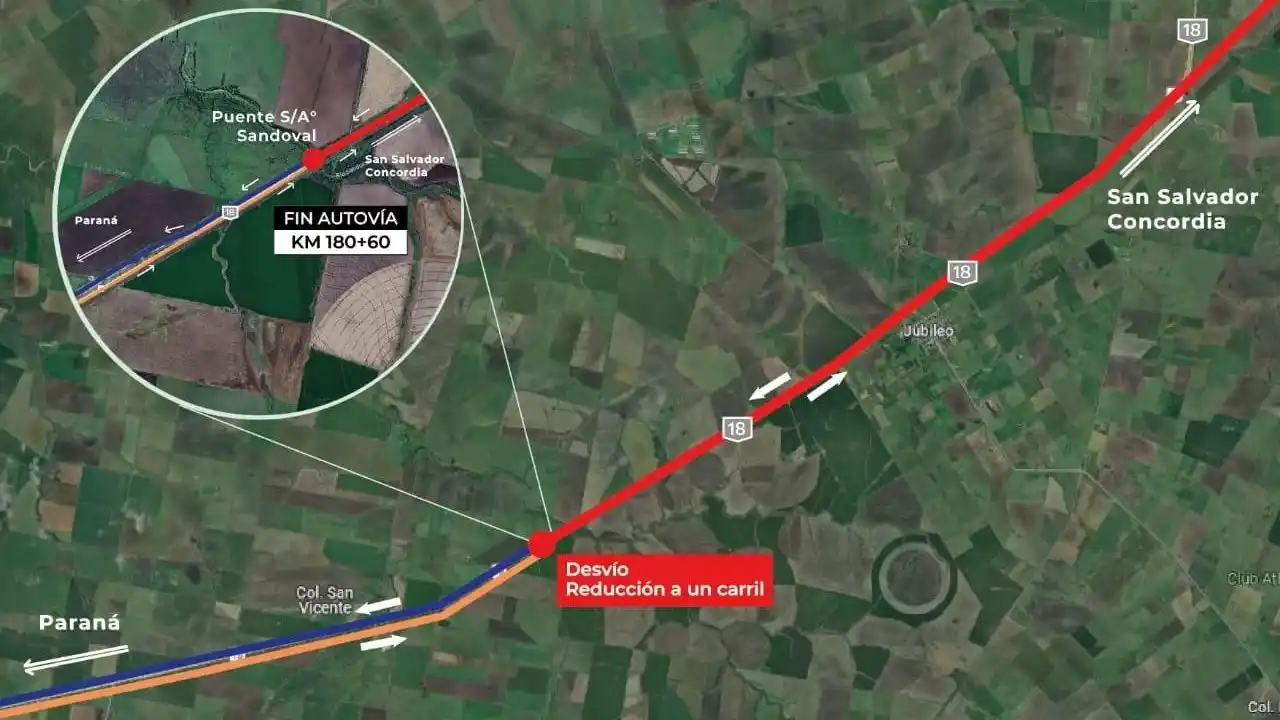 Desvían el tránsito sobre el puente del arroyo Sandoval