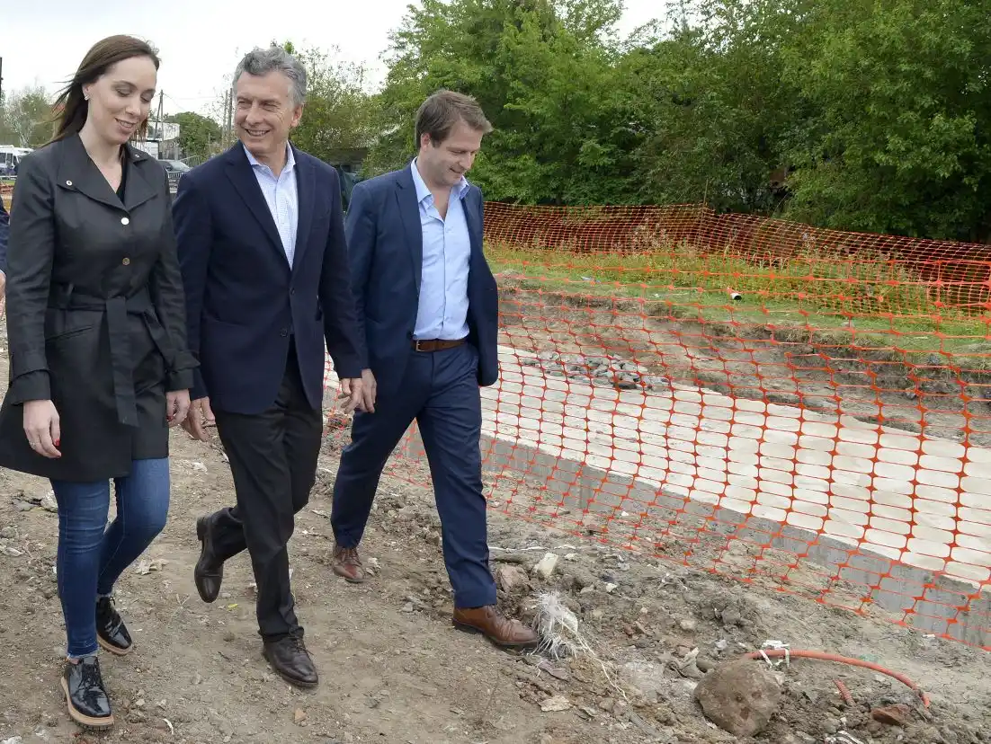 Macri y Vidal recorrieron obras de entubamiento de arroyos en San Fernando