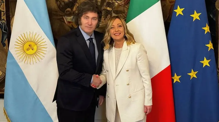 Javier Milei y Giorgia Meloni brindaron una declaración conjunta desde la Casa Rosada