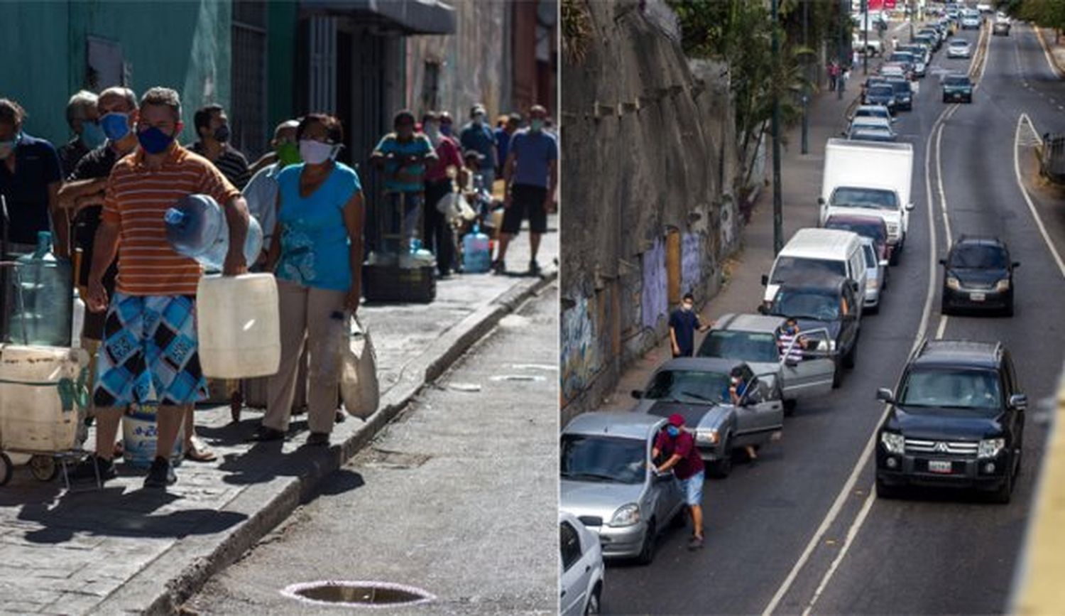 ¡CÓMO LA GASOLINA, ESCASA! Suspenden suministro de agua en Caracas