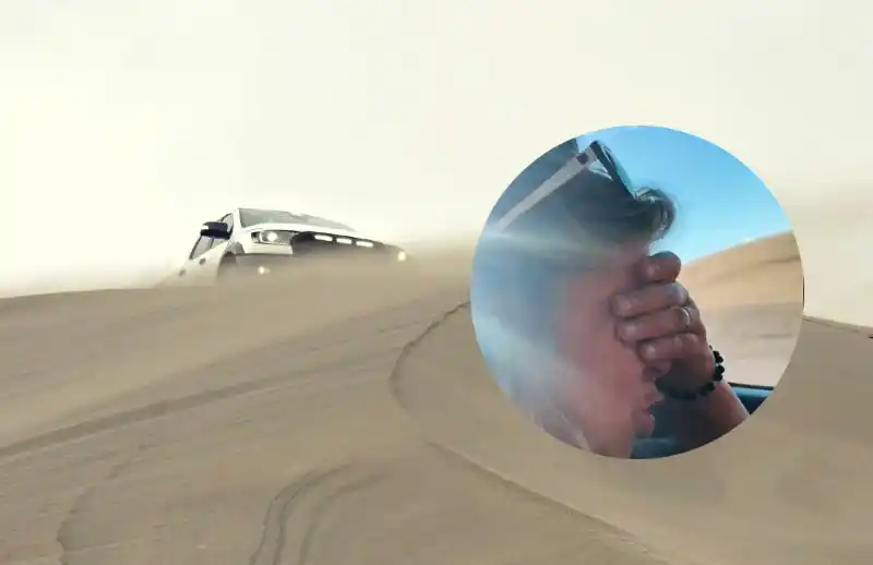 Bajó por primera vez un médano y la pasó muy mal