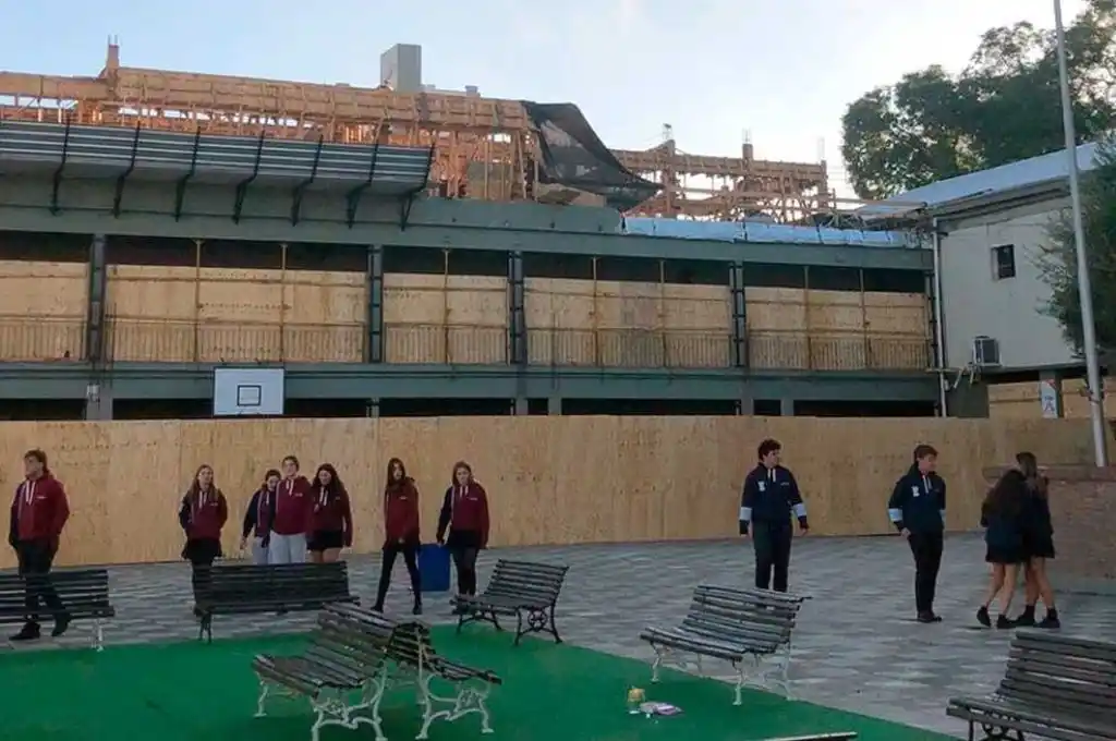 Se reanudaron las clases tras el derrumbe en el Colegio La Salle de Santa Fe: el estado actual de la obra