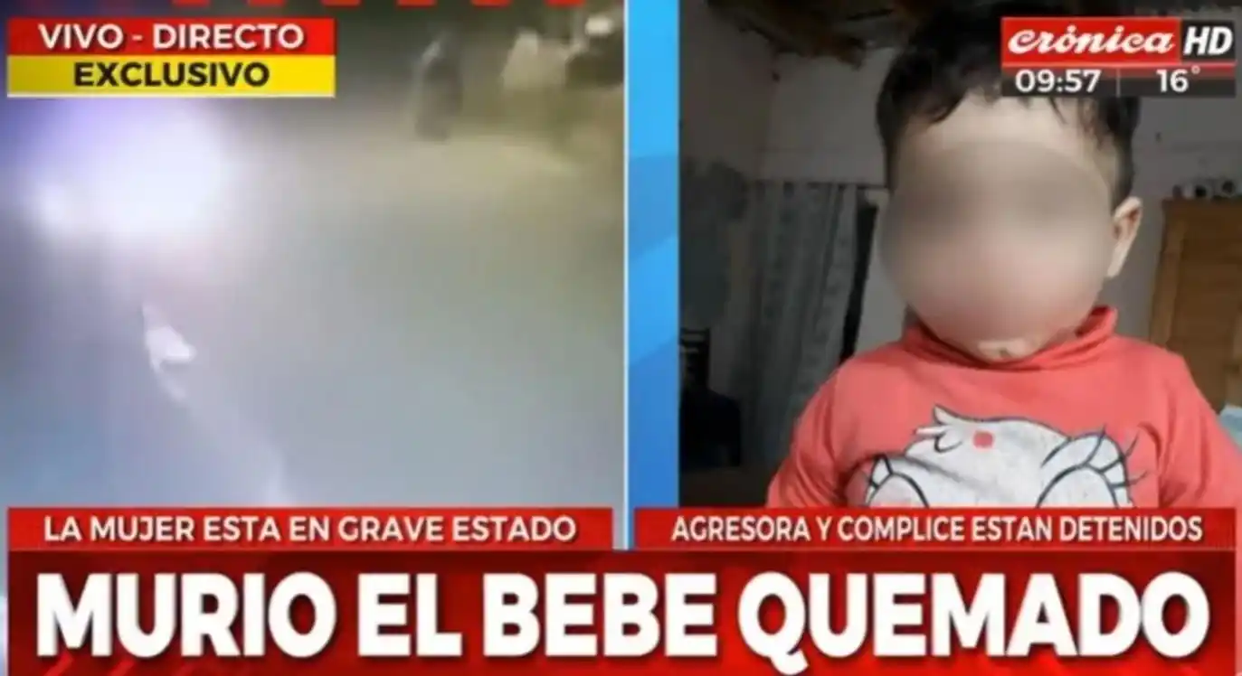 Murió un bebé de un año que fue sido prendido fuego junto a su madre