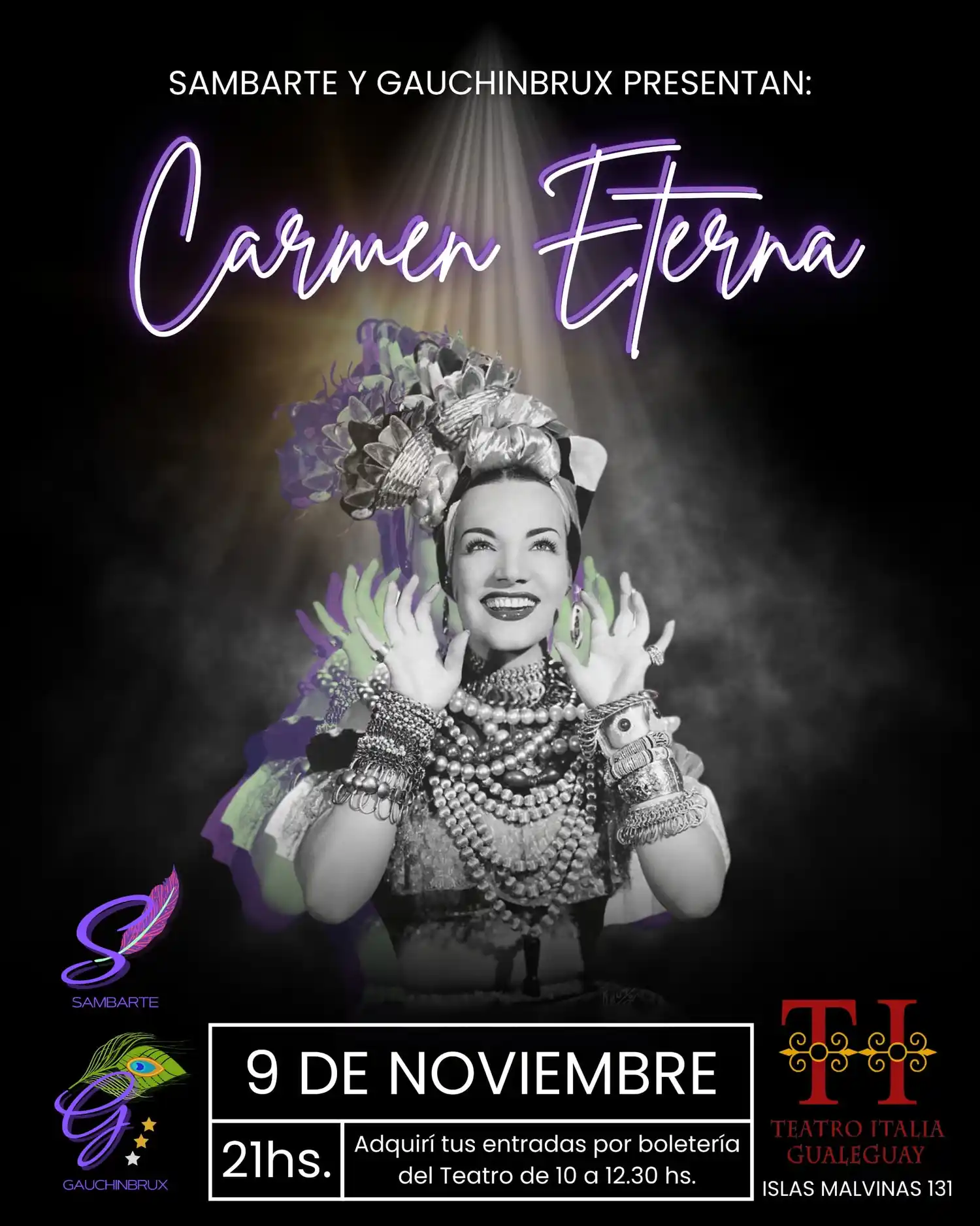 El espectáculo se realiza este sábado, a partir de las 21 horas.