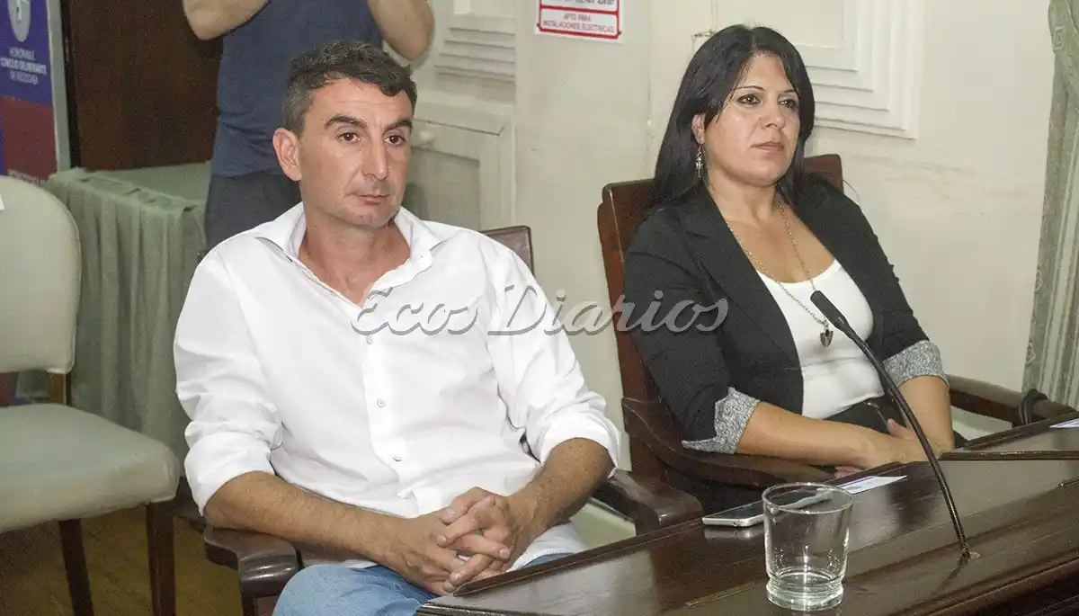Concejales. De Crear Más Libertad, Mariano Valiante y Verónica Bibbo