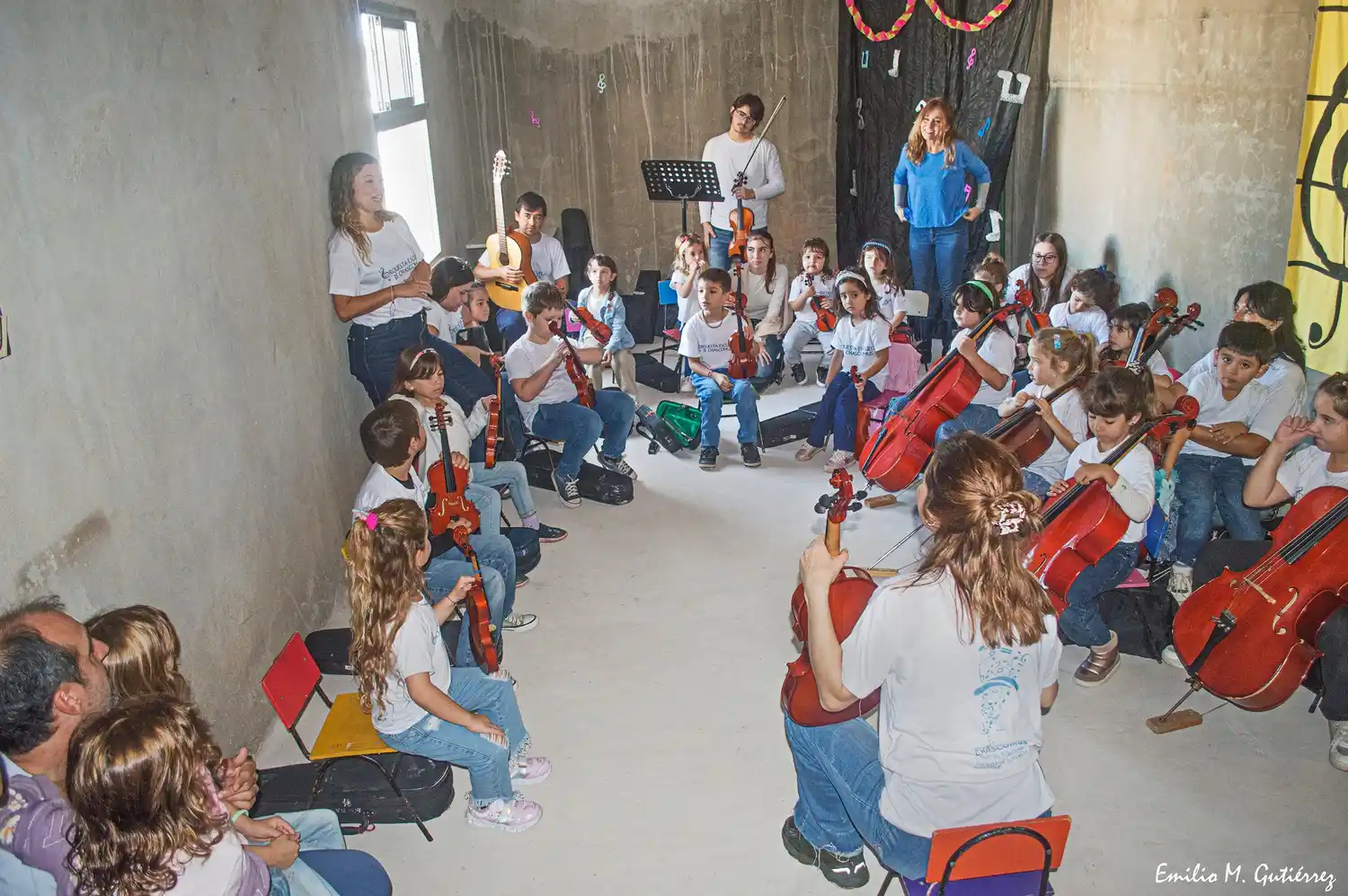 Muestra musical realizada hoy en la sede de Colombia 27.  Foto: Emilio Gutiérrez