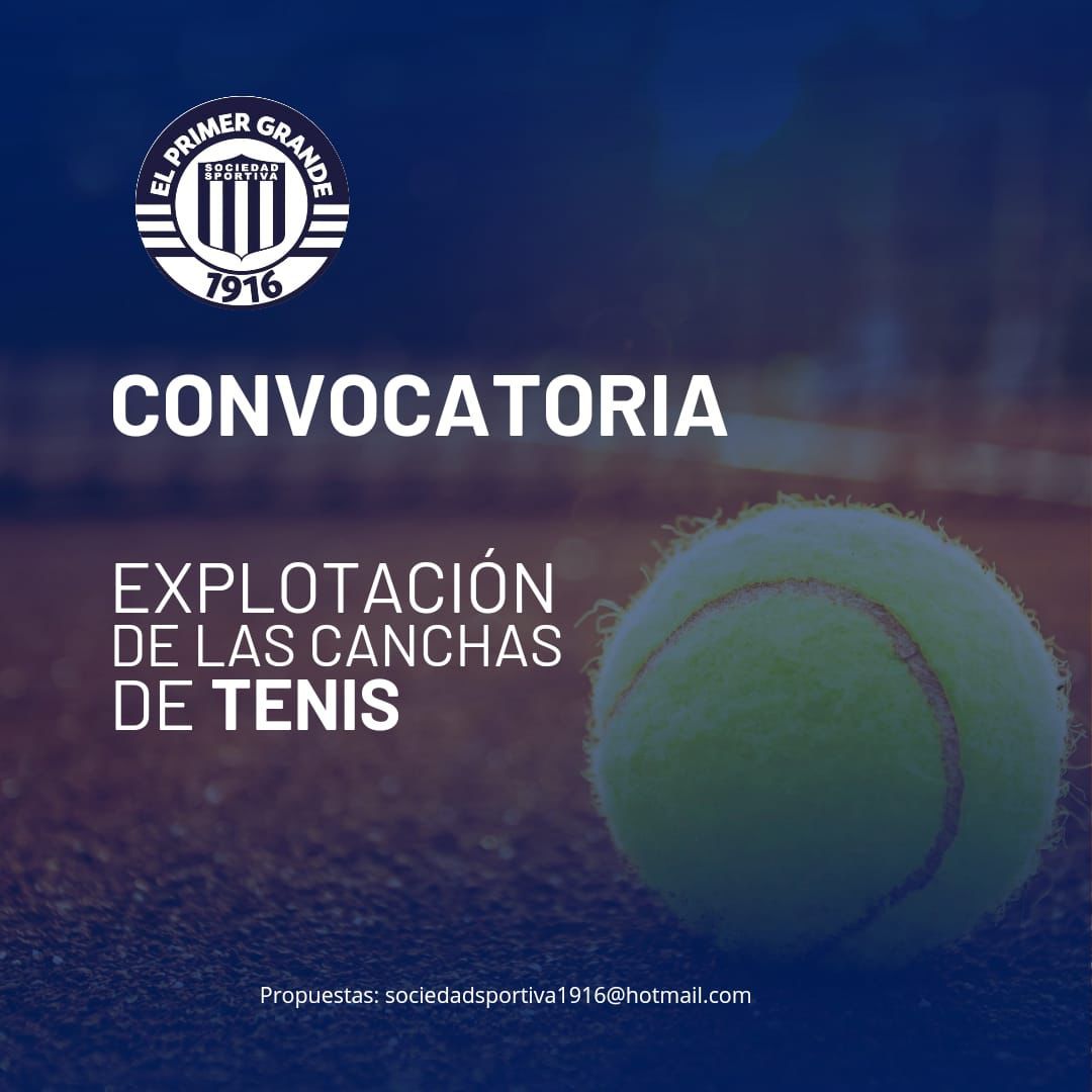 Sociedad Sportiva convoca a las explotaciones de sus canchas de tenis
